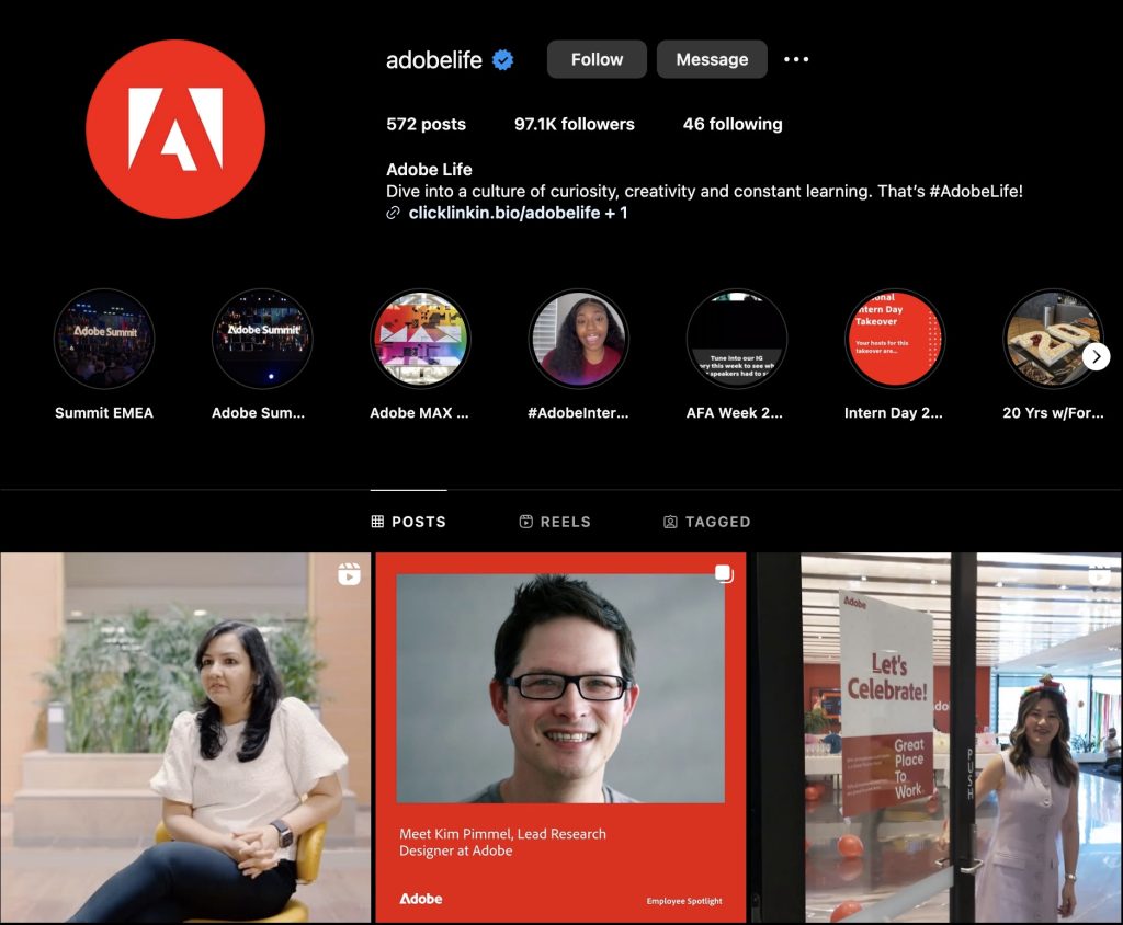 Nhân viên Adobe trên toàn cầu được khuyến khích chia sẻ các câu chuyện về môi trường làm việc